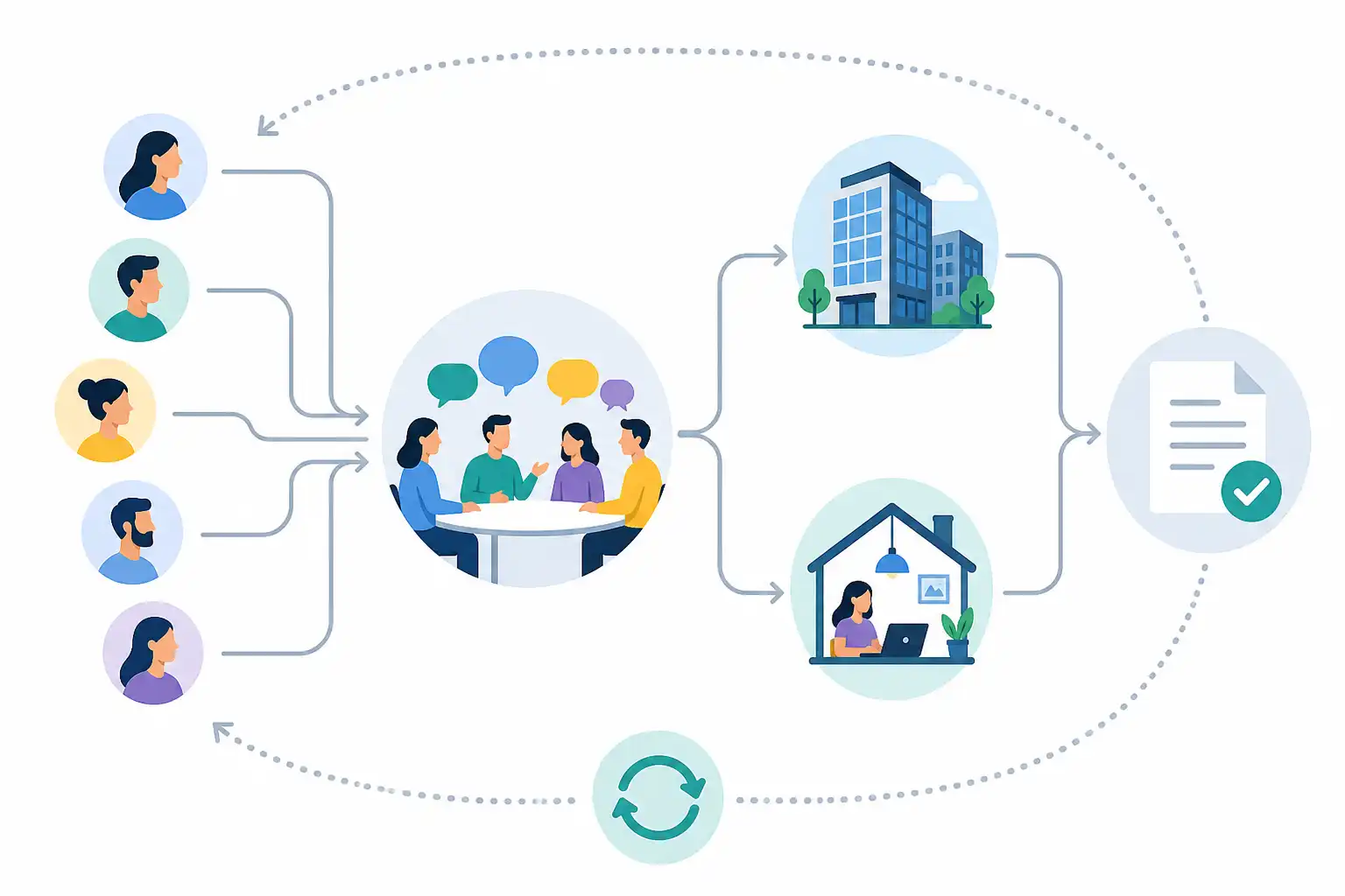 Infografik zu Büropräsenz im Team klären: Workshop für faire Office-Tage und gute Zusammenarbeit (KI-generiert)