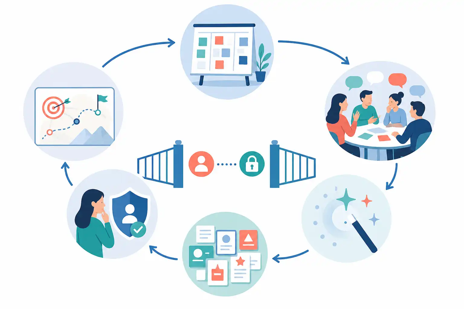 Infografik zu KI im Workshop sinnvoll einsetzen: Methoden, Regeln und Praxisbeispiele (KI-generiert)