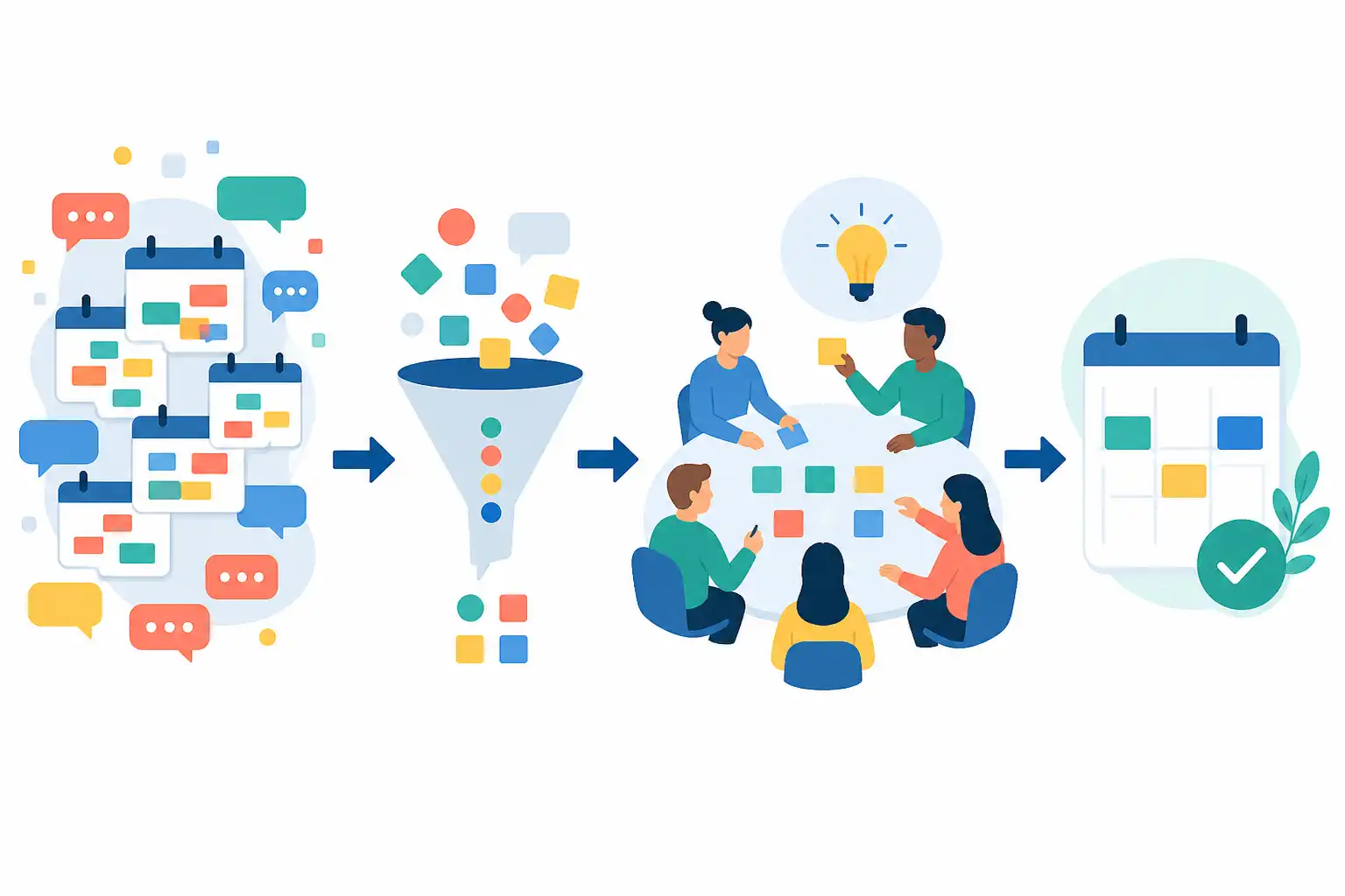Infografik zu Meetingkultur verbessern: Workshop für weniger und bessere Meetings (KI-generiert)