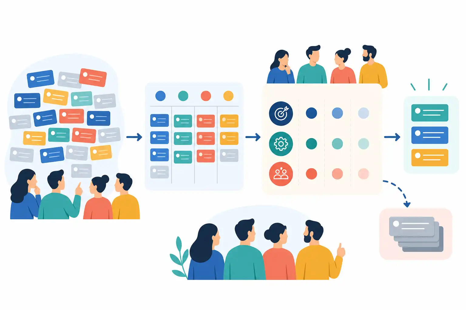 Infografik zu Prioritäten im Team klären: Workshop gegen Überlastung und Projektchaos (KI-generiert)