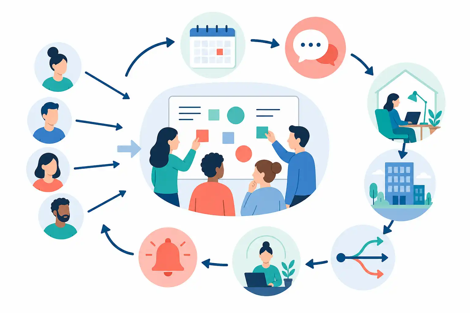 Infografik zu Team Working Agreement erstellen: Workshop für klare Regeln der Zusammenarbeit (KI-generiert)